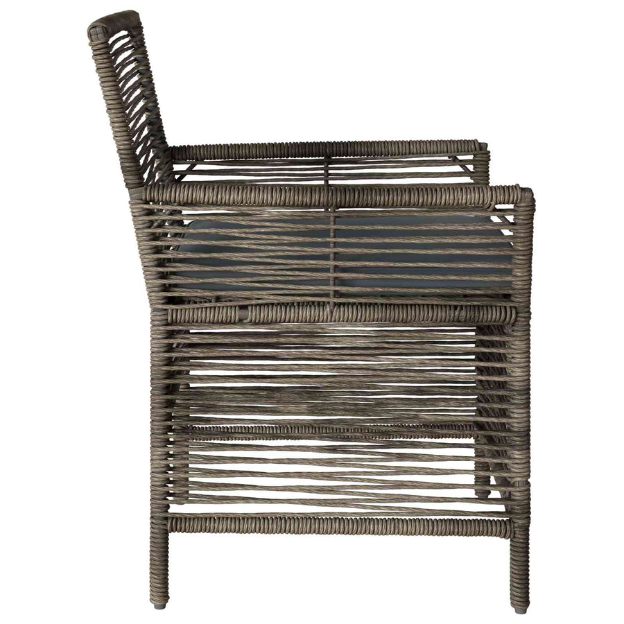 Buitenstoel met kussen 4 pcs Grijs en Donkergrijs poly rattan