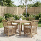 Tuinstoel set 4 stuks polyrattan beige crème 61x58x83 cm
