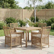 Tuinstoel set 4 stuks polyrattan beige crème 61x58x83 cm