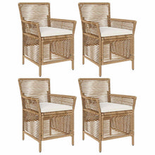 Buitenstoel met kussen 4 pcs Beige en Crème poly rattan