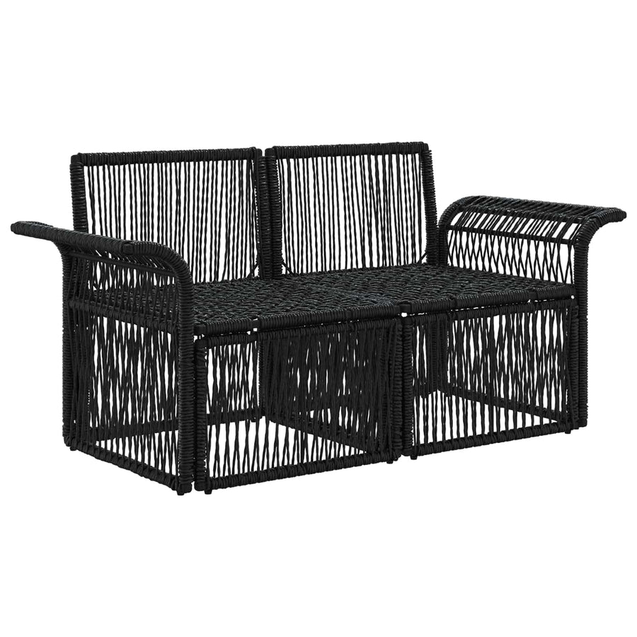 Tuinbank 2-Aantal zitplaatsen Zwart poly rattan