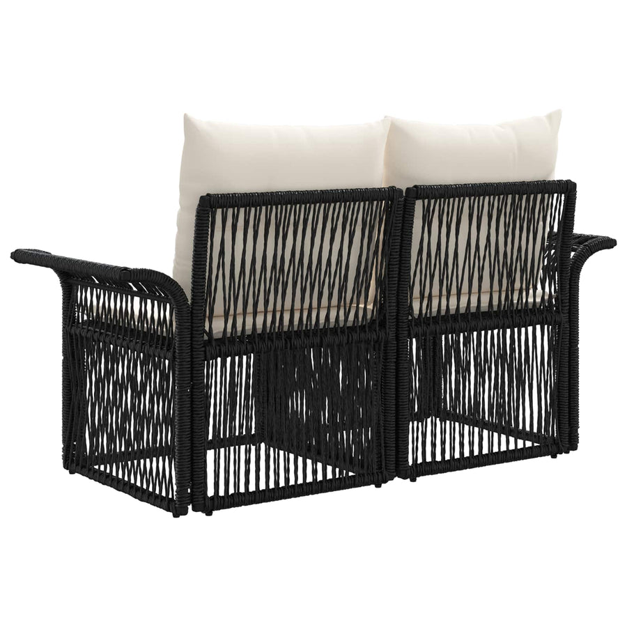 Tuinbank 2-Aantal zitplaatsen Zwart poly rattan