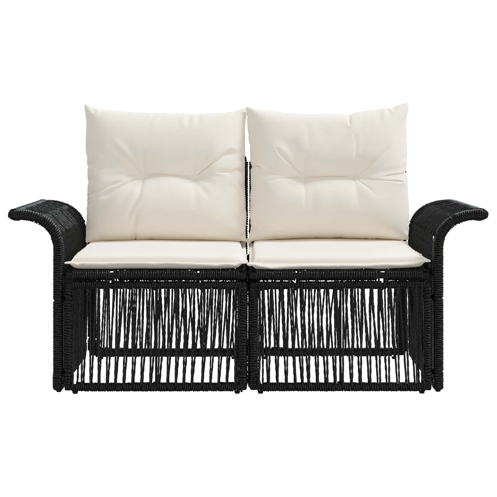 Tuinbank 2-Aantal zitplaatsen Zwart poly rattan