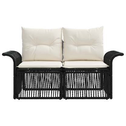 Tuinbank 2-Aantal zitplaatsen Zwart poly rattan