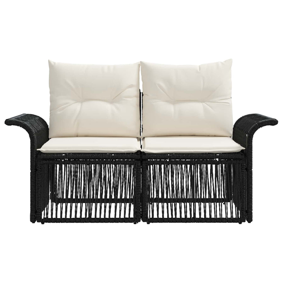 Tuinbank 2-Aantal zitplaatsen Zwart poly rattan