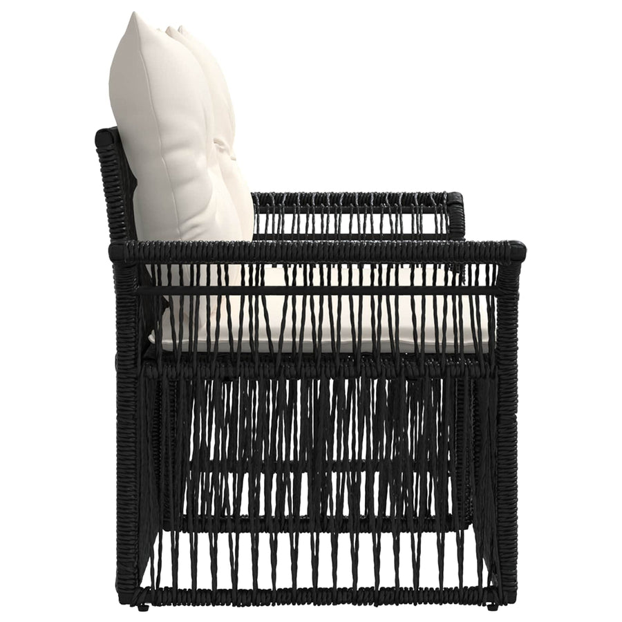 Tuinbank 2-Aantal zitplaatsen Zwart poly rattan