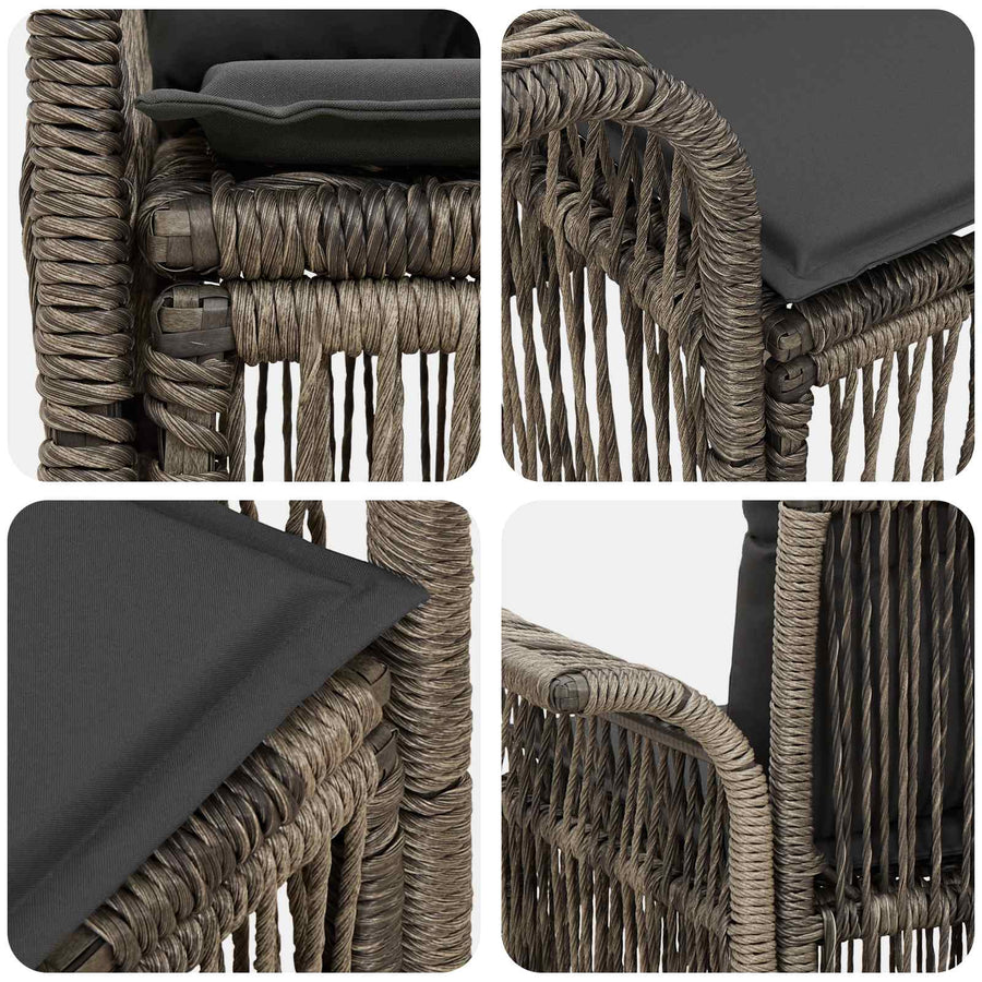 Tuinbank 2-Aantal zitplaatsen Grijs poly rattan