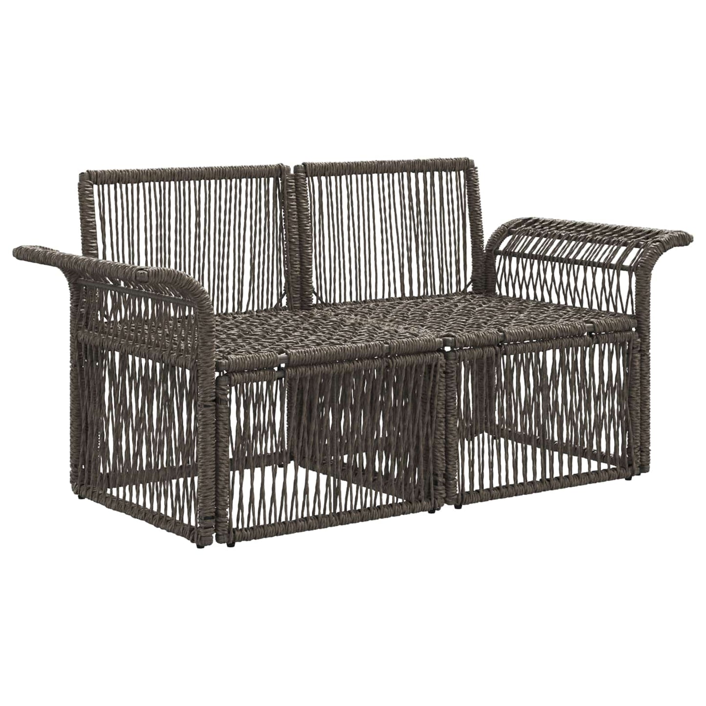 Tuinbank 2-Aantal zitplaatsen Grijs poly rattan