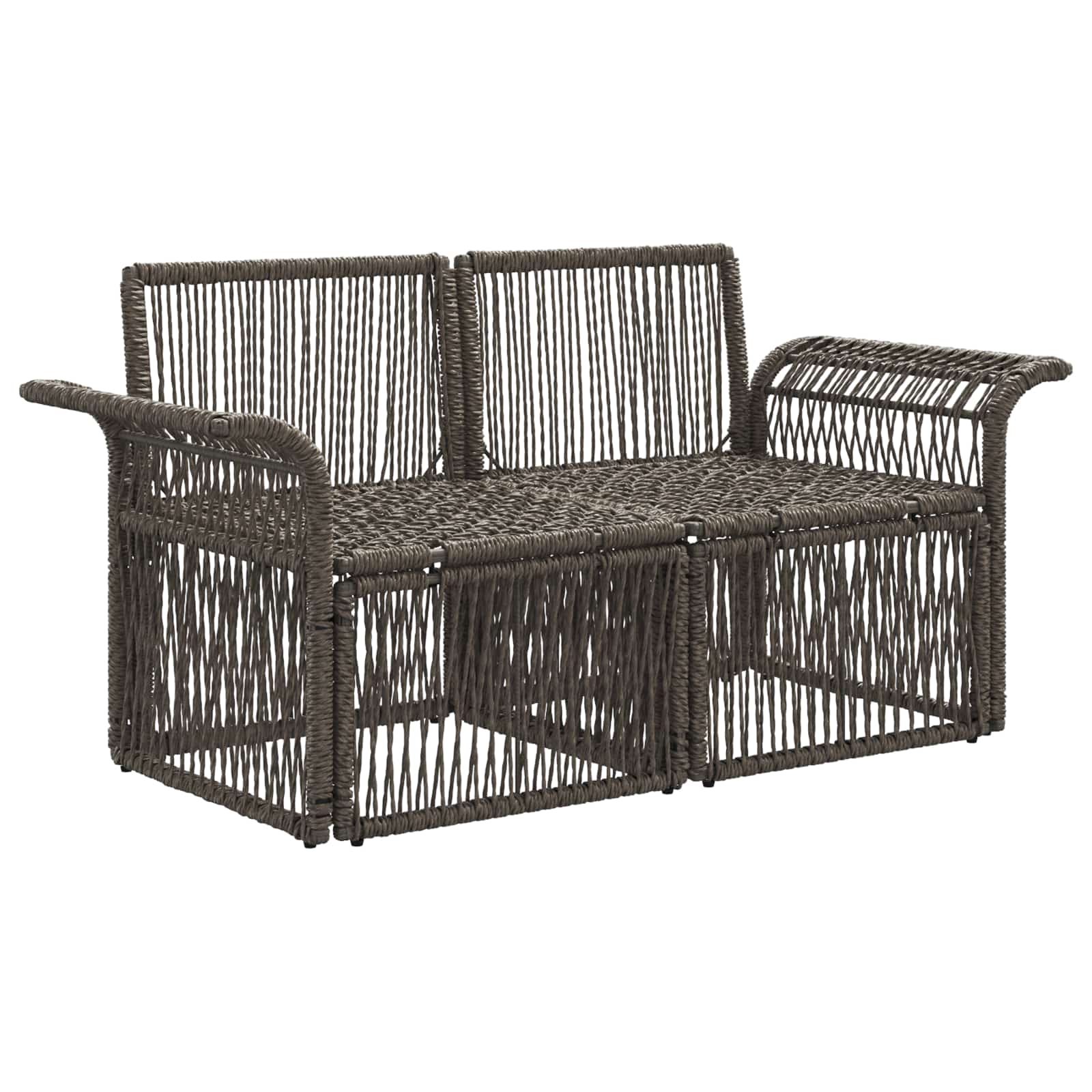 Tuinbank 2-Aantal zitplaatsen Grijs poly rattan