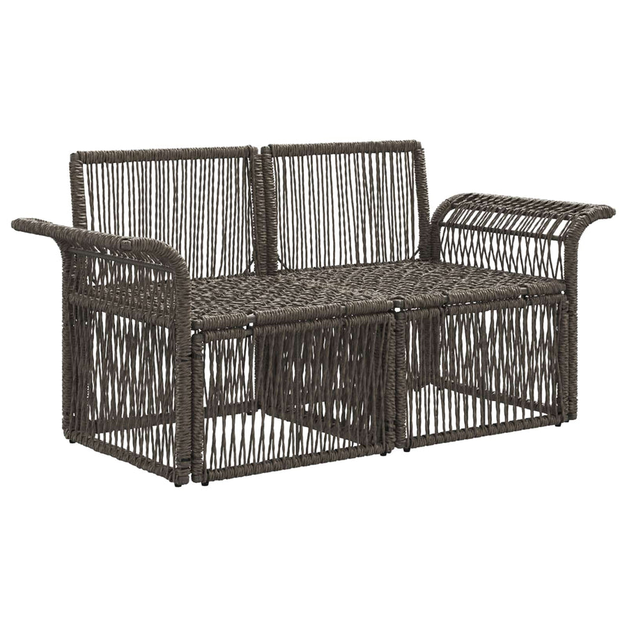 Tuinbank 2-Aantal zitplaatsen Grijs poly rattan