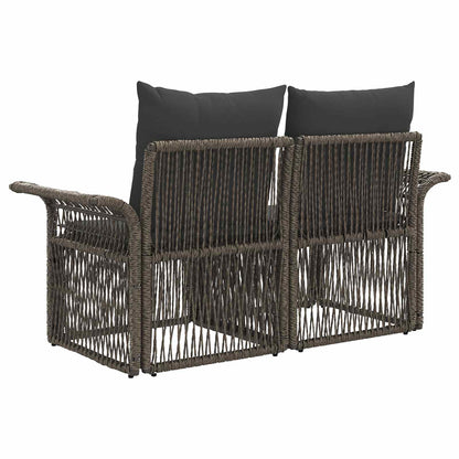 Tuinbank 2-Aantal zitplaatsen Grijs poly rattan