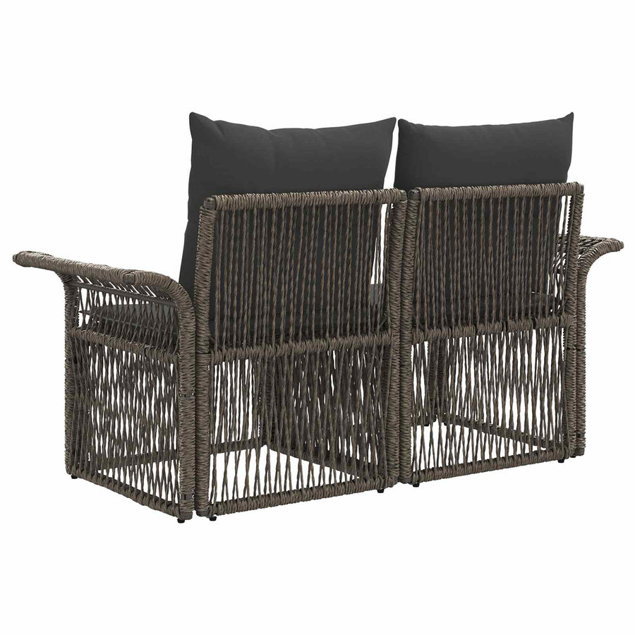 Tuinbank 2-Aantal zitplaatsen Grijs poly rattan