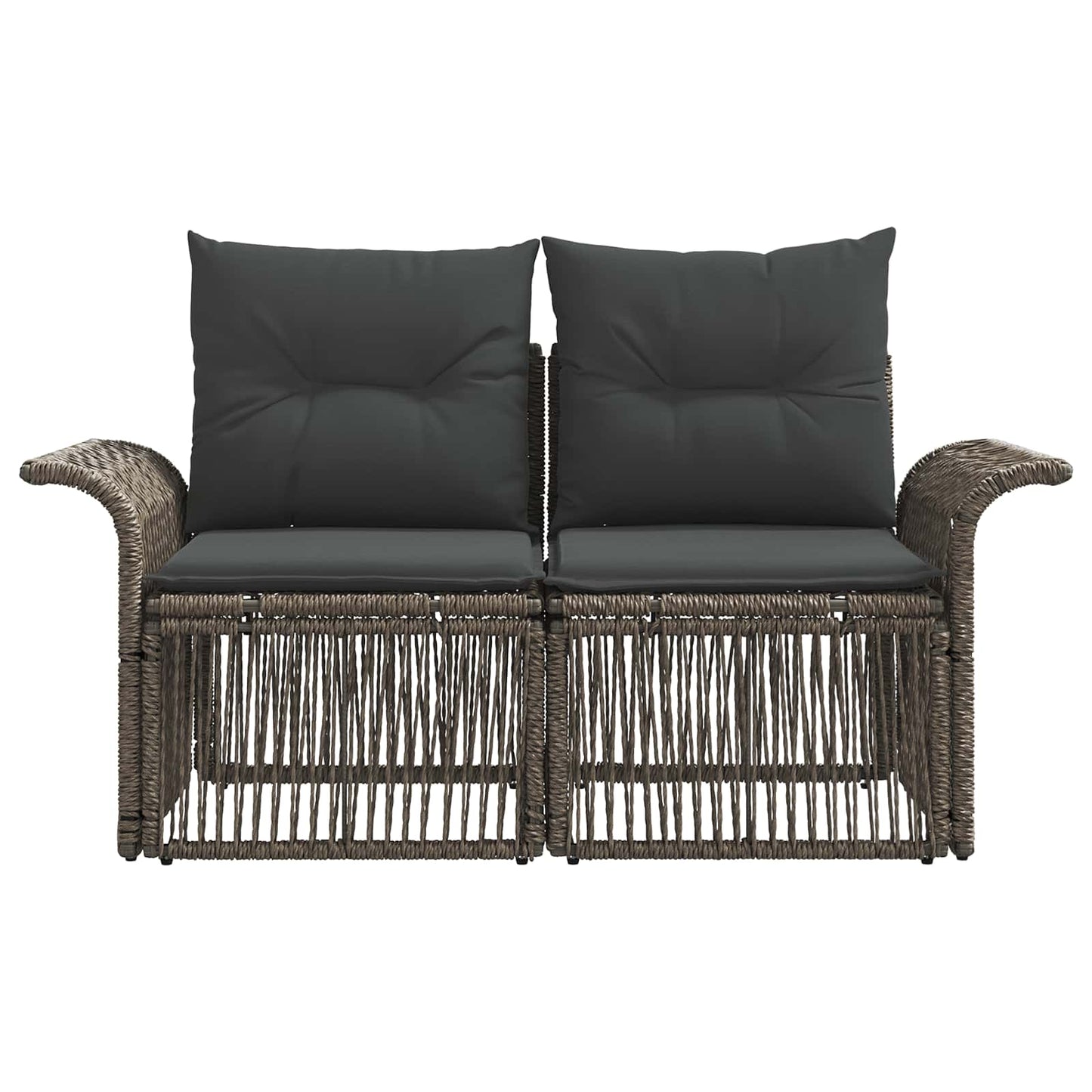 Tuinbank 2-Aantal zitplaatsen Grijs poly rattan