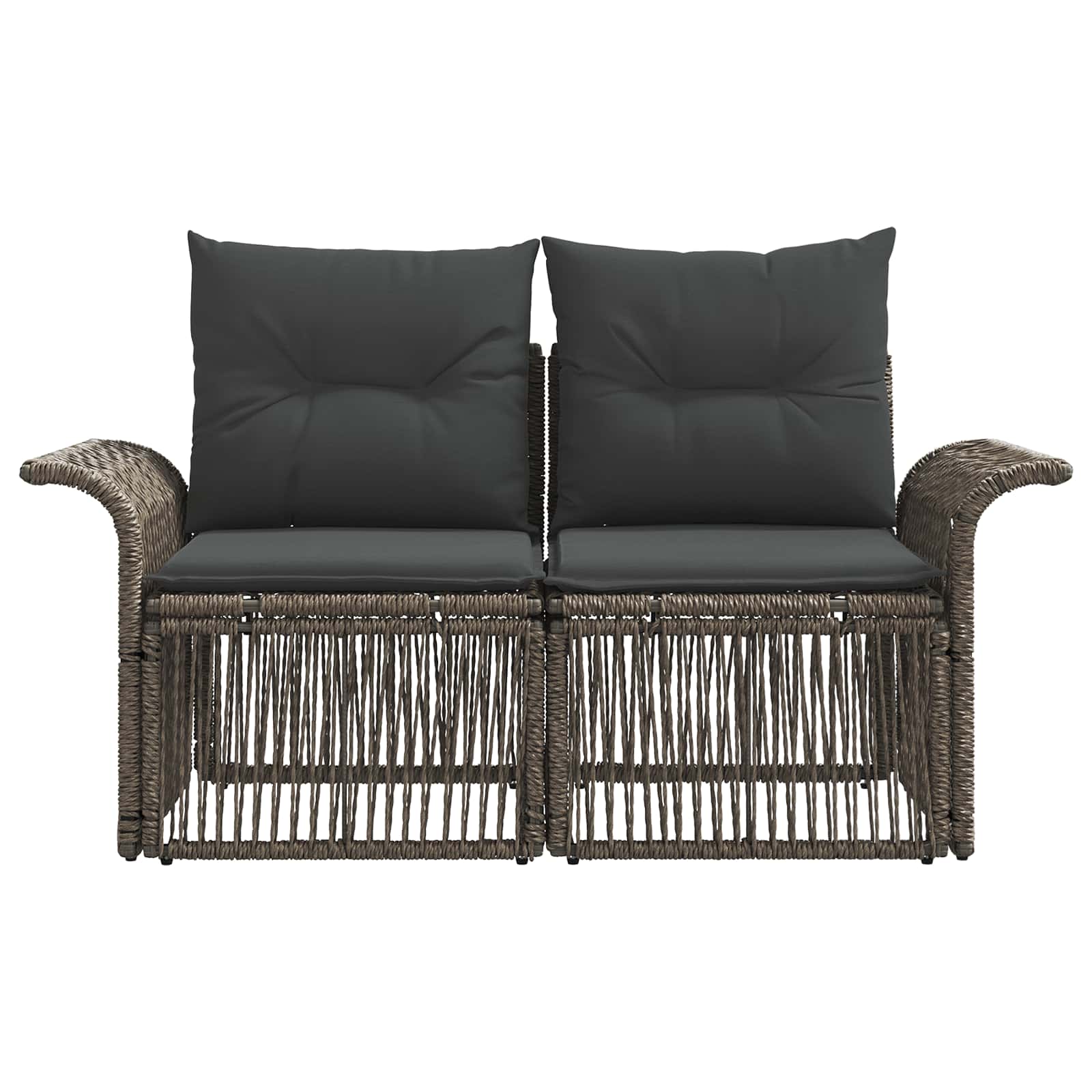 Tuinbank 2-Aantal zitplaatsen Grijs poly rattan