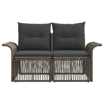 Tuinbank 2-Aantal zitplaatsen Grijs poly rattan