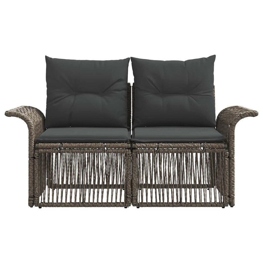 Tuinbank 2-Aantal zitplaatsen Grijs poly rattan