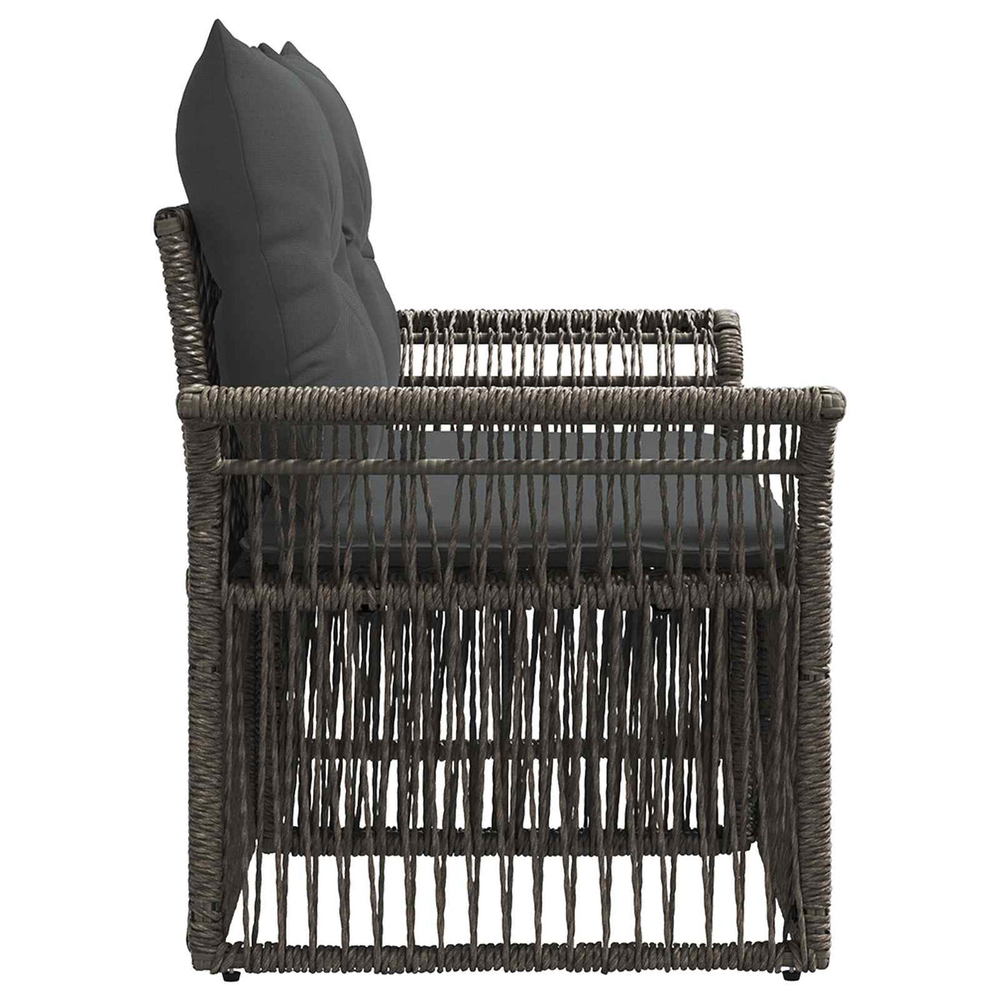Tuinbank 2-Aantal zitplaatsen Grijs poly rattan