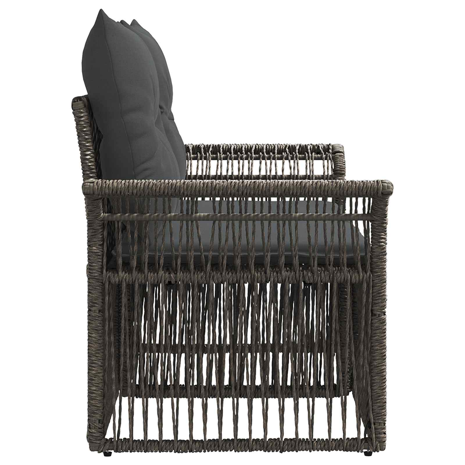 Tuinbank 2-Aantal zitplaatsen Grijs poly rattan