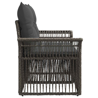 Tuinbank 2-Aantal zitplaatsen Grijs poly rattan