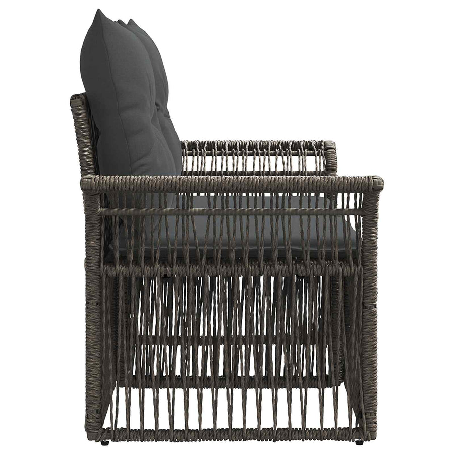 Tuinbank 2-Aantal zitplaatsen Grijs poly rattan