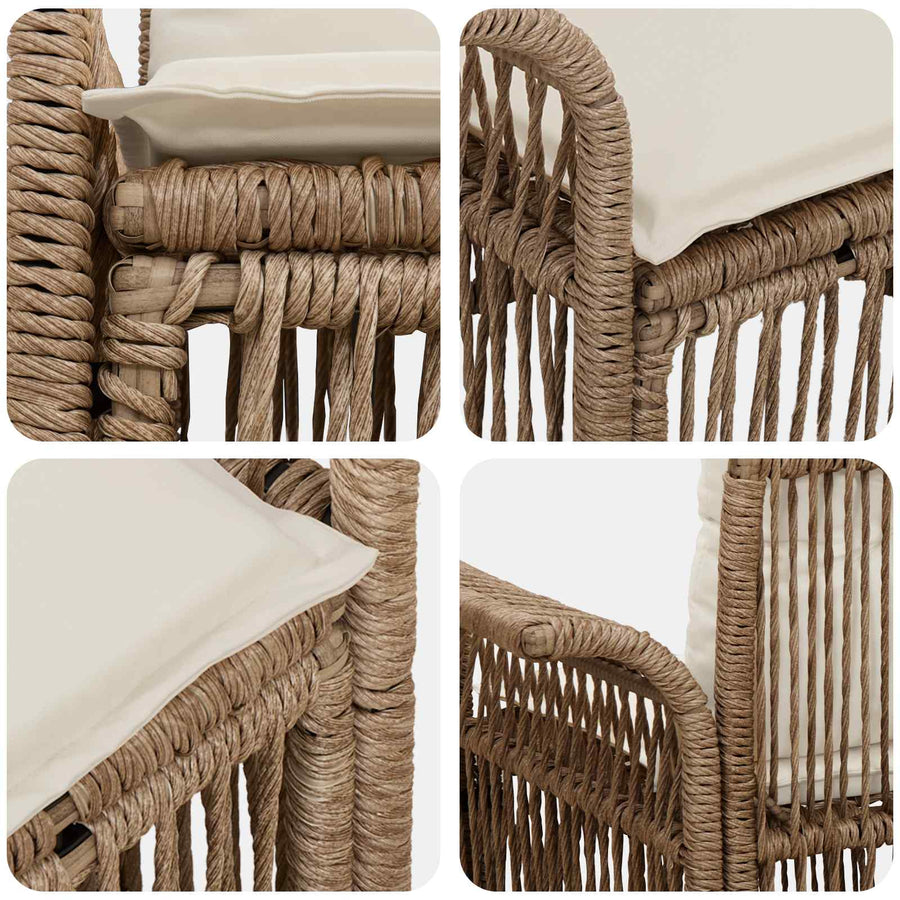 Tuinbank 2-Aantal zitplaatsen Beige poly rattan