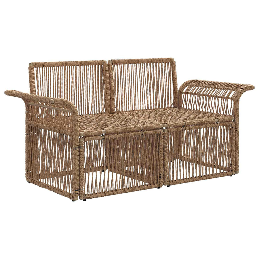 Tuinbank 2-Aantal zitplaatsen Beige poly rattan