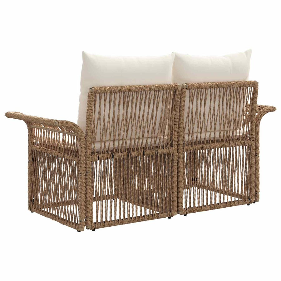 Tuinbank 2-Aantal zitplaatsen Beige poly rattan