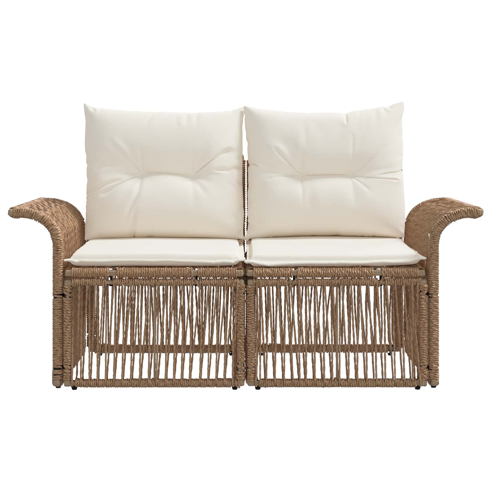 Tuinbank 2-Aantal zitplaatsen Beige poly rattan