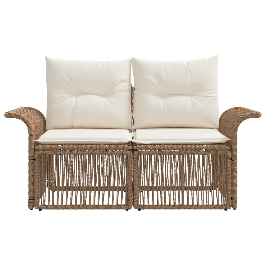 Tuinbank 2-Aantal zitplaatsen Beige poly rattan