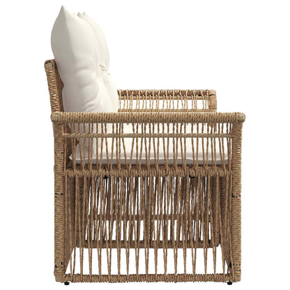 Tuinbank 2-Aantal zitplaatsen Beige poly rattan