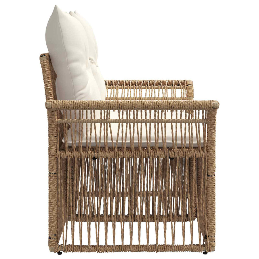 Tuinbank 2-Aantal zitplaatsen Beige poly rattan