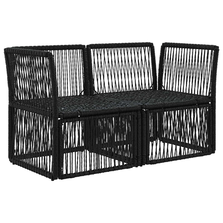 Tuinbank 2-Aantal zitplaatsen Zwart poly rattan