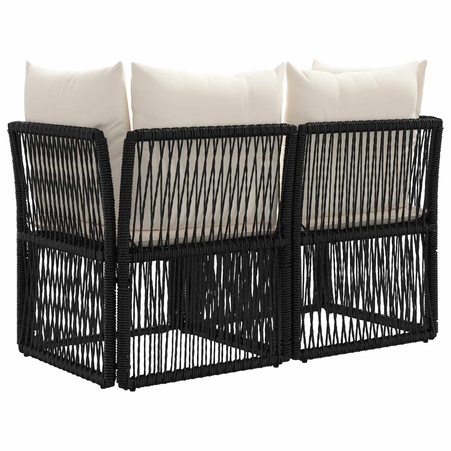 Tuinbank 2-Aantal zitplaatsen Zwart poly rattan