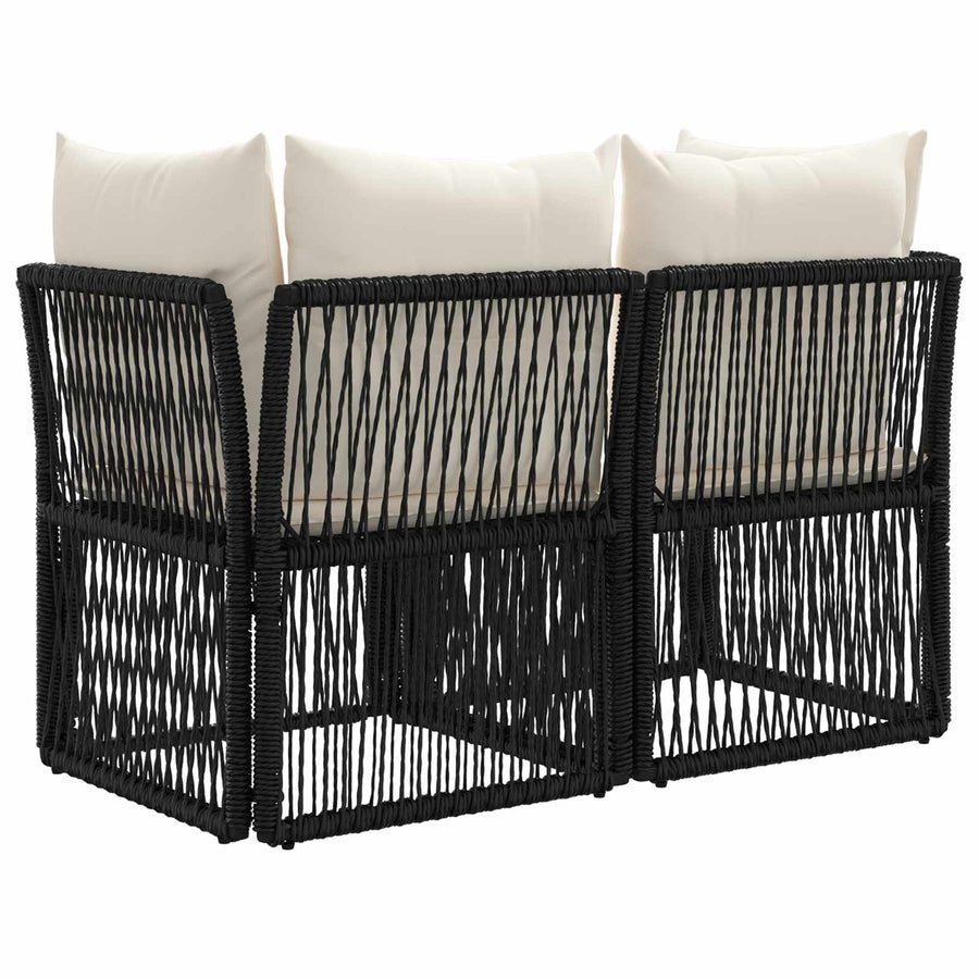 Tuinbank 2-Aantal zitplaatsen Zwart poly rattan