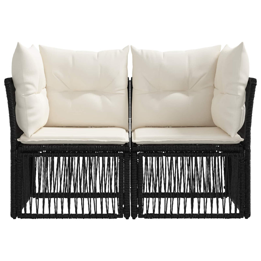 Tuinbank 2-Aantal zitplaatsen Zwart poly rattan