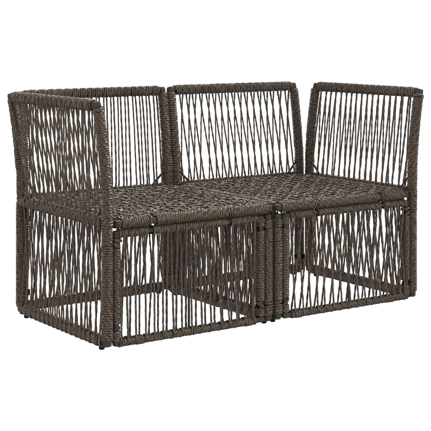 Tuinbank 2-Aantal zitplaatsen Grijs poly rattan