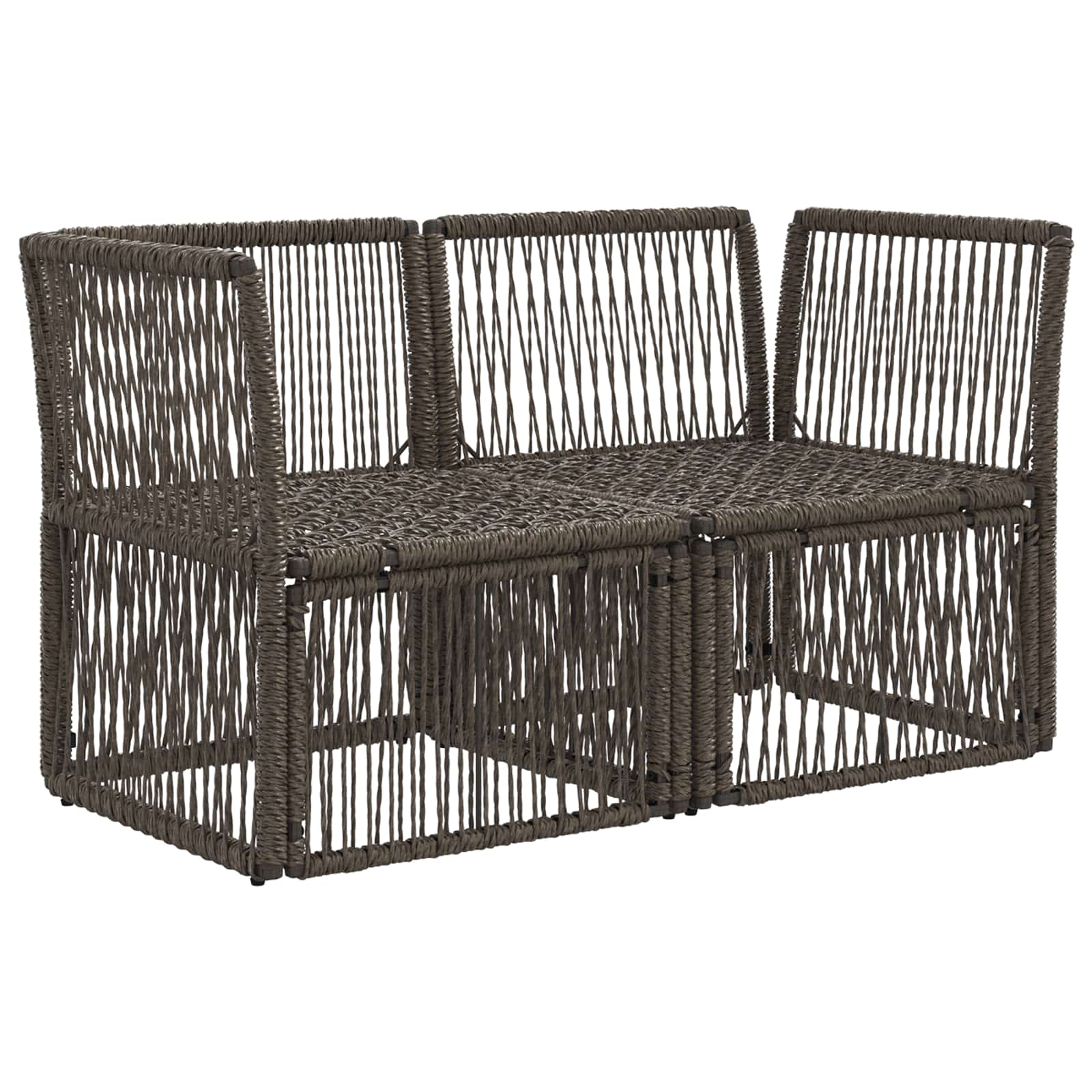 Tuinbank 2-Aantal zitplaatsen Grijs poly rattan