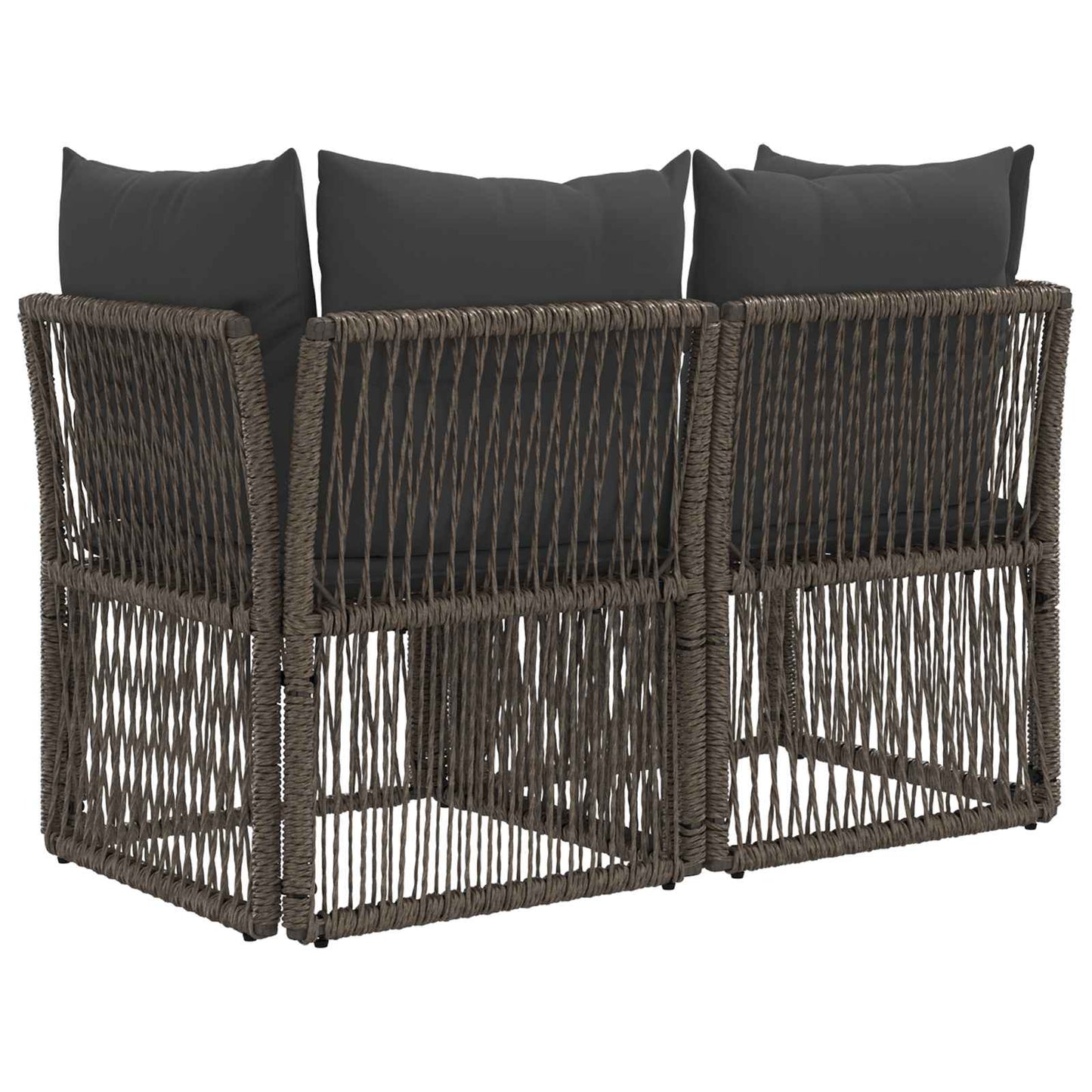 Tuinbank 2-Aantal zitplaatsen Grijs poly rattan