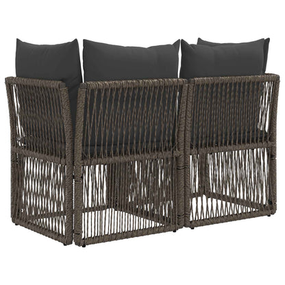 Tuinbank 2-Aantal zitplaatsen Grijs poly rattan