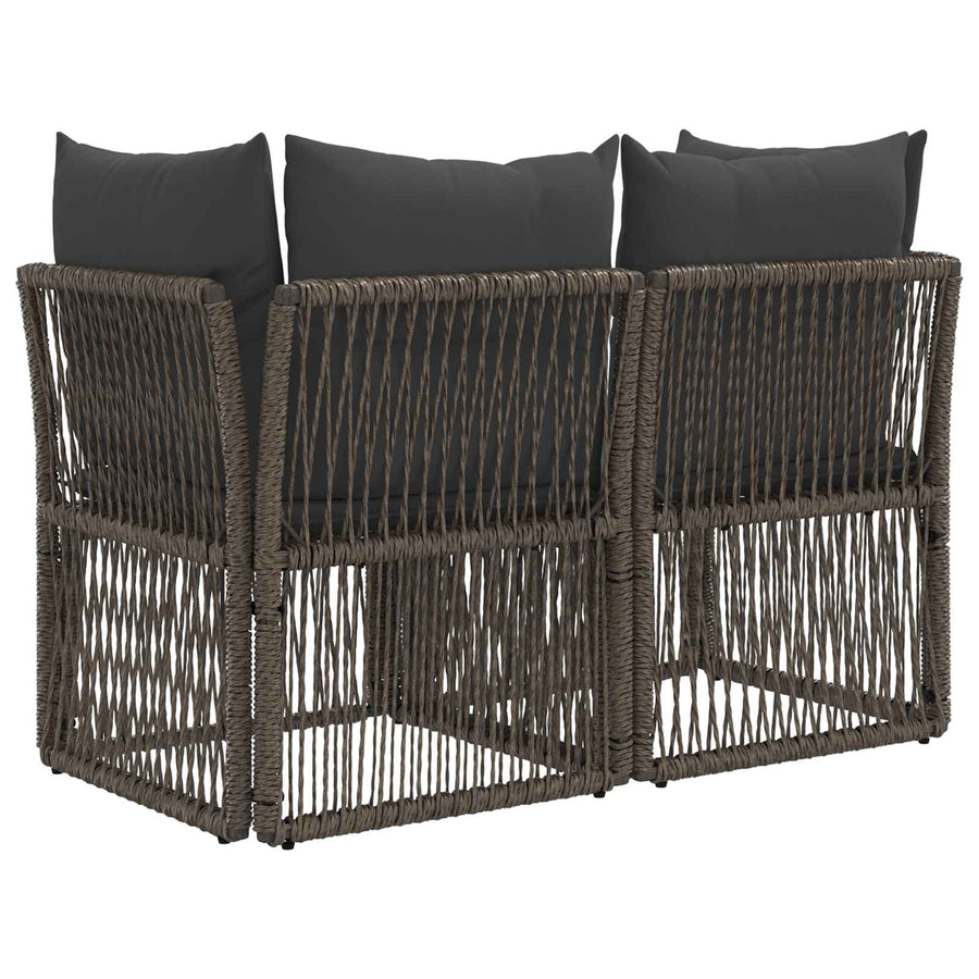 Tuinbank 2-Aantal zitplaatsen Grijs poly rattan