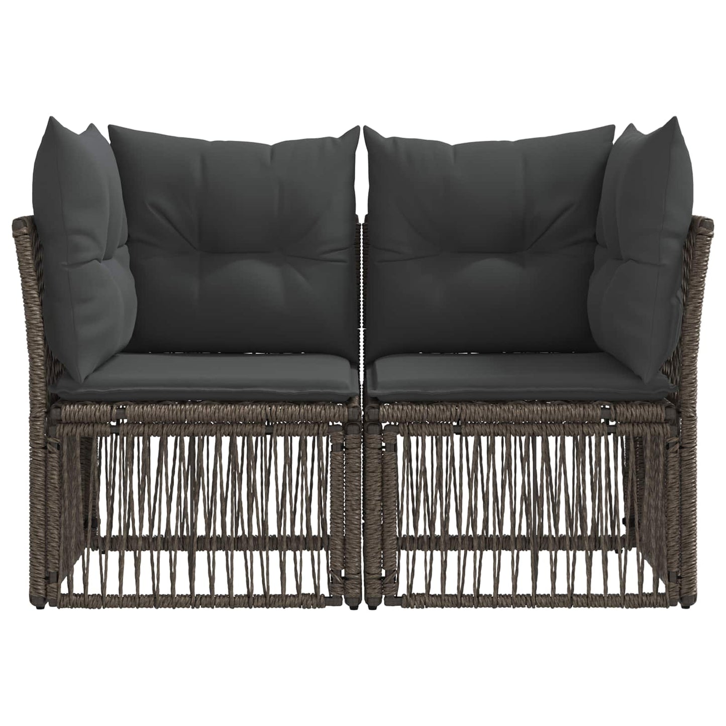 Tuinbank 2-Aantal zitplaatsen Grijs poly rattan