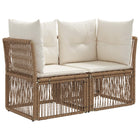 Tuinbank poly rattan beige 124x62x70 cm