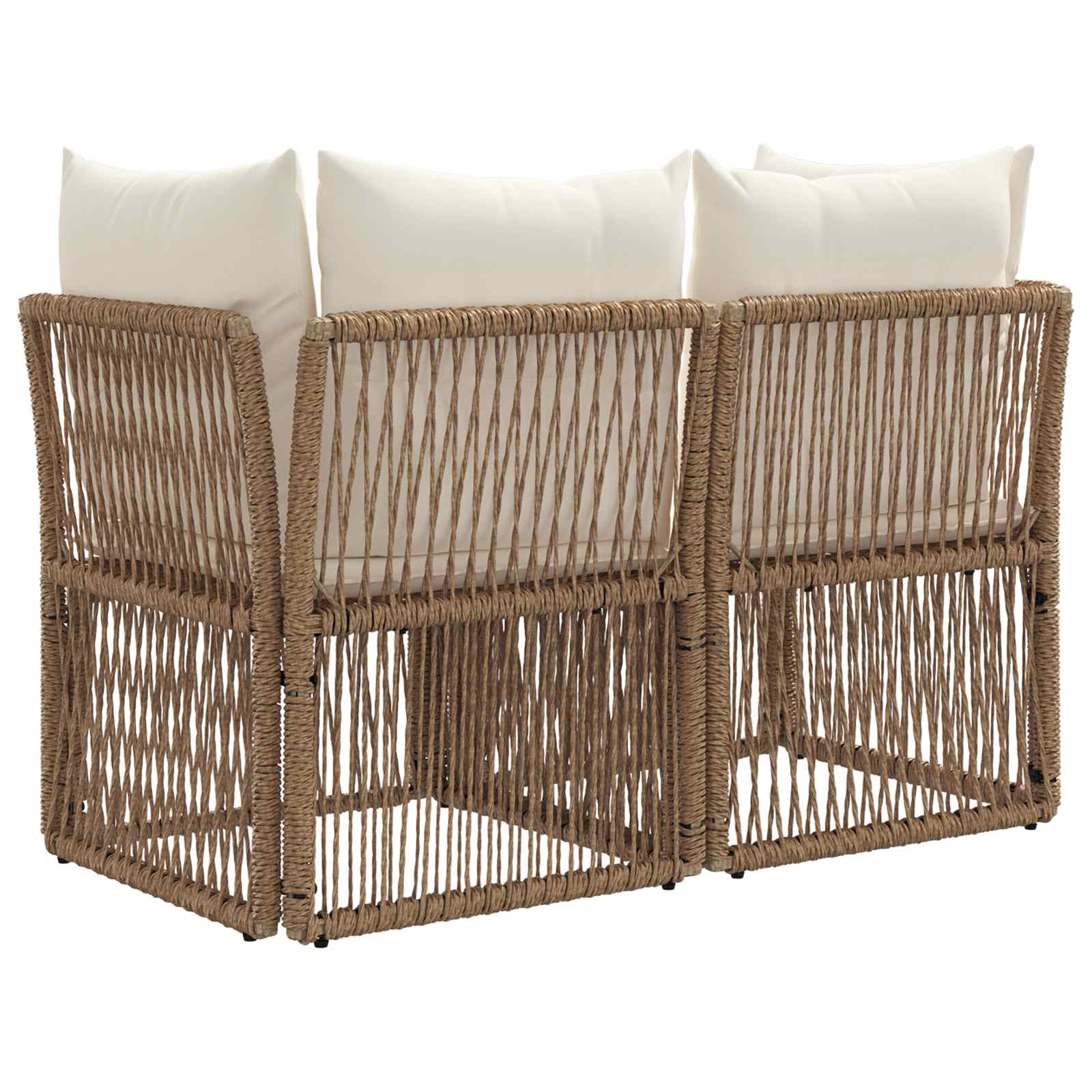 Tuinbank 2-Aantal zitplaatsen Beige poly rattan