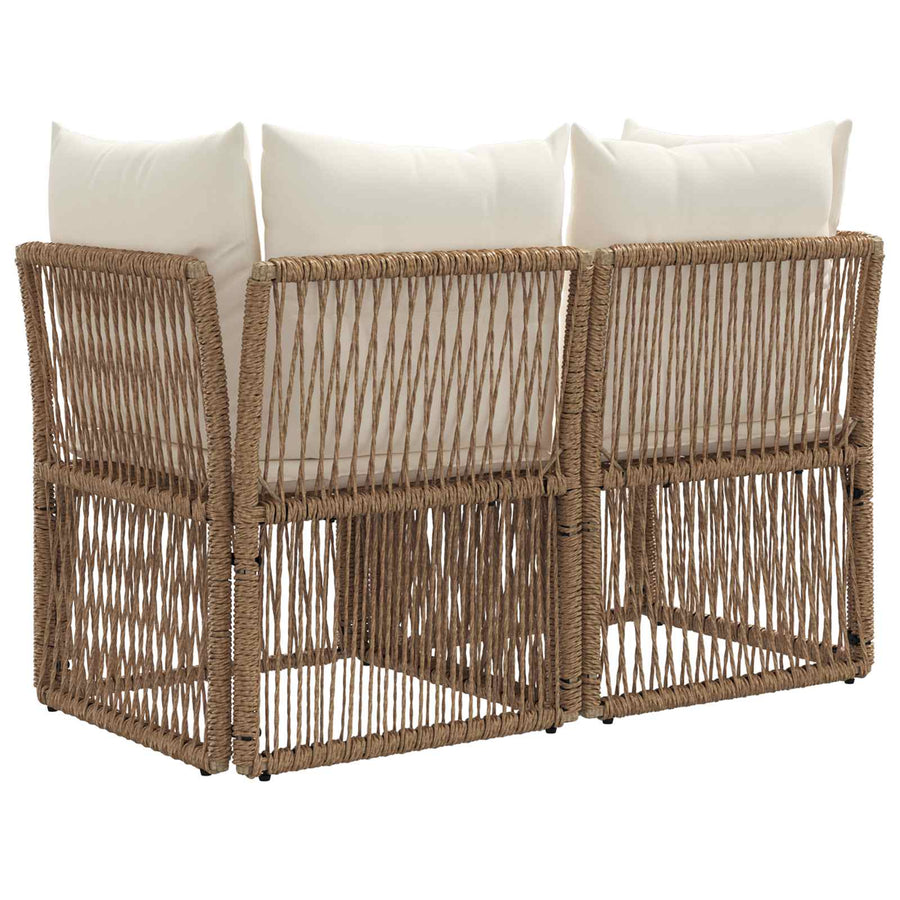 Tuinbank 2-Aantal zitplaatsen Beige poly rattan