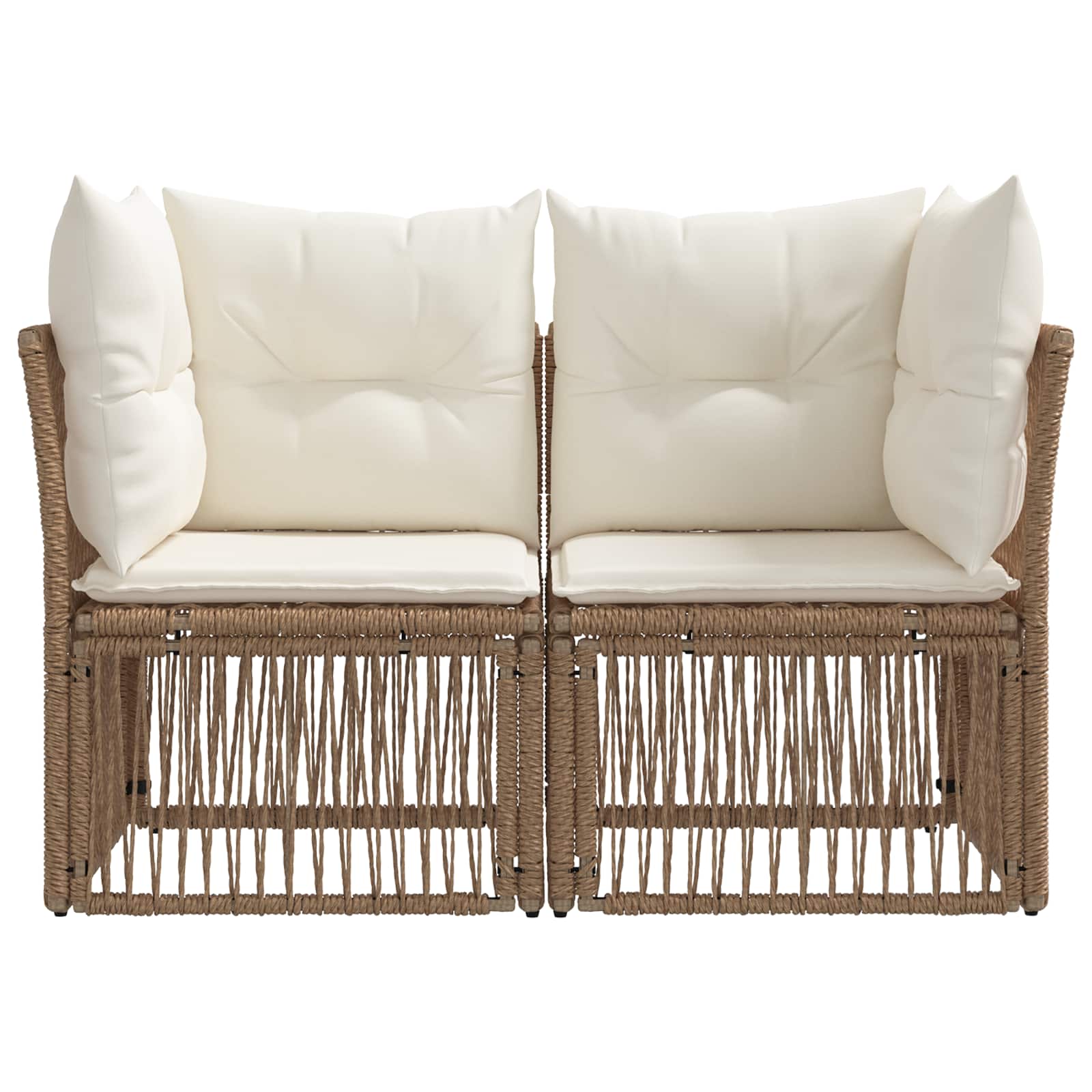 Tuinbank 2-Aantal zitplaatsen Beige poly rattan