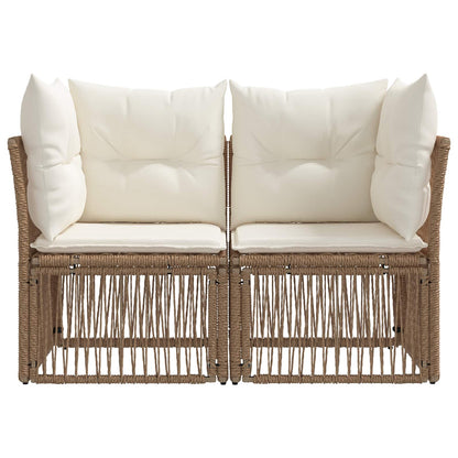 Tuinbank 2-Aantal zitplaatsen Beige poly rattan