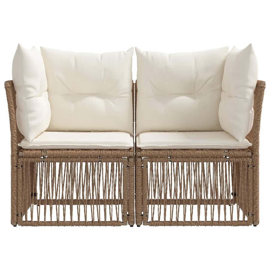 Tuinbank 2-Aantal zitplaatsen Beige poly rattan