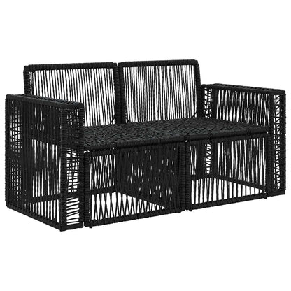 Tuinbank 2-Aantal zitplaatsen Zwart poly rattan
