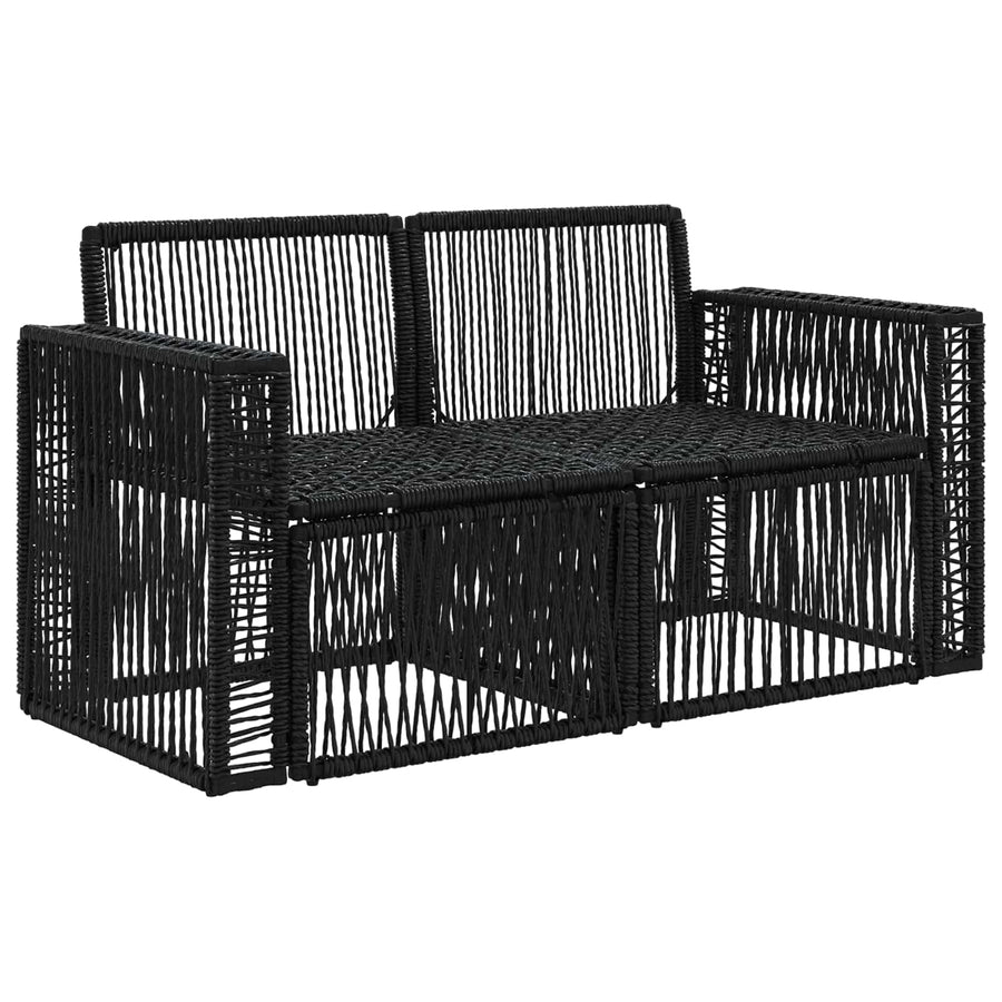 Tuinbank 2-Aantal zitplaatsen Zwart poly rattan