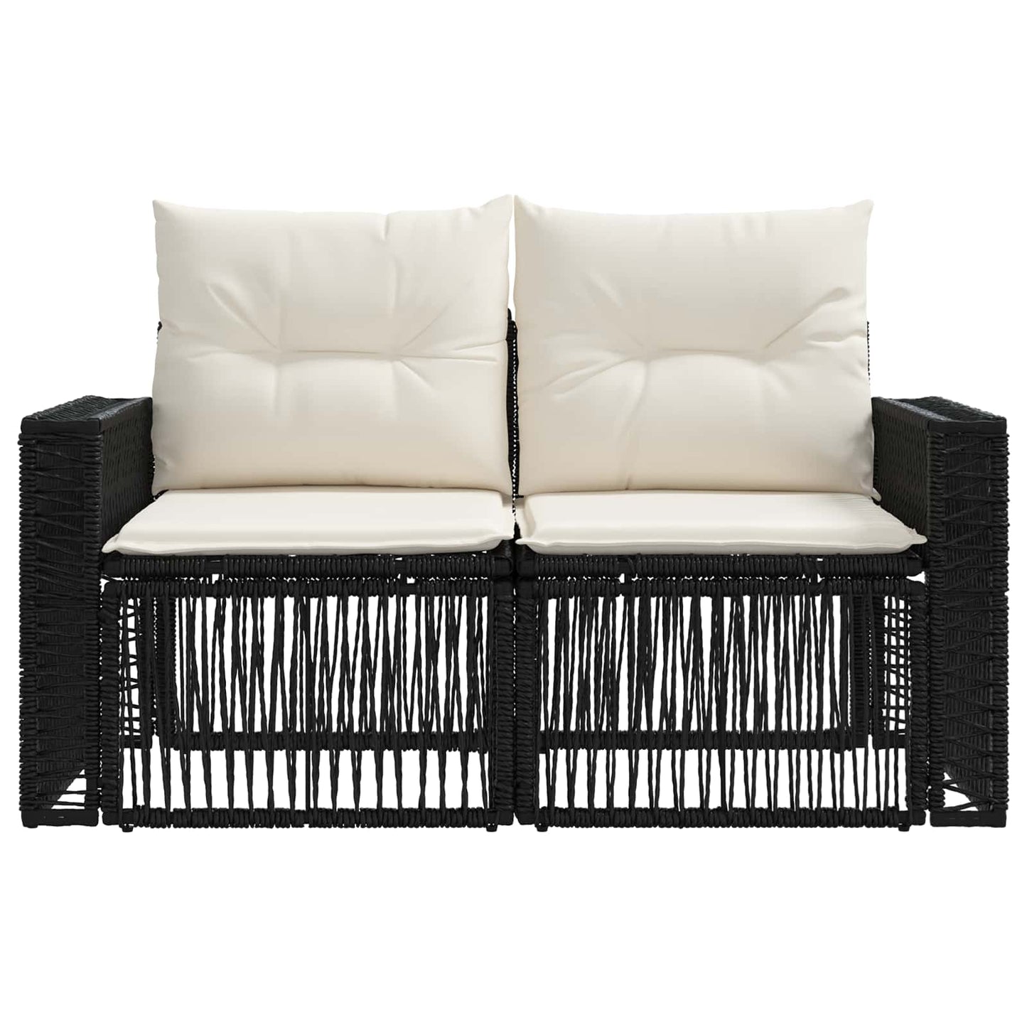 Tuinbank 2-Aantal zitplaatsen Zwart poly rattan